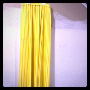 Yellow pleated maxi slit sheer maxi skirt small